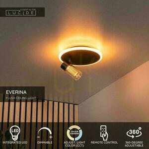 Plafonlámpa Lucide Everina fekete LED 23 cm távirányítós small 2