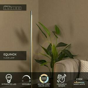 Lucide EQUINOX LED állólámpa ezüst, 26W, érintős, mozgásérzékelős small 2