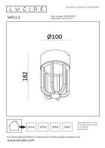 Kültéri mennyezeti lámpa Lucide WELLS barna alumínium LED 8W IP54 33807/08/97 small 3