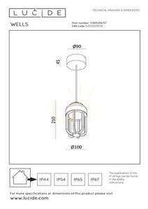 Kültéri függőlámpa Lucide WELLS barna alumínium LED 8W IP54 33810/08/97 small 5
