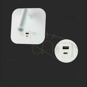 LED-es lámpatest V-TAC 8W COB CREE fali lámpa fehér szálloda ágy USB + USB C kapcsoló VT-80068-W 3000K 830lm 2 év garancia 9 LED-es lámpatest V-TAC 8W COB CREE fali lámpa fehér szálloda ágy USB + USB C kapcsoló VT-80068-W 3000K 830lm 2 év garancia small 9