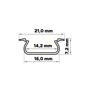 TEKKNI SELDE süllyesztett LED-profil készlet, 3 m, ezüst, matt S14 diffúzor small 5