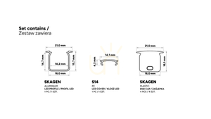 TEKKNI SKAGEN süllyesztett LED-profilkészlet ezüst, opál fedéllel, 2,02 m small 2