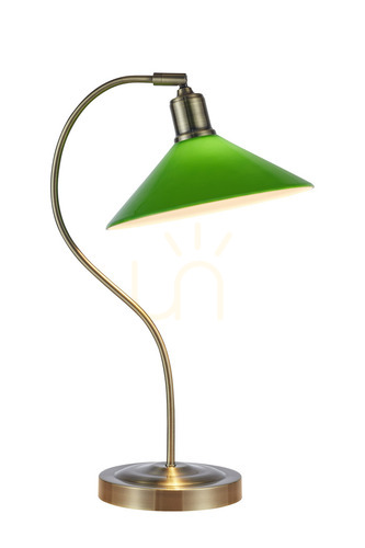 Jelölje be Asztali lámpa Markslojd VELA 108864 zöld antik sárgaréz 49 cm