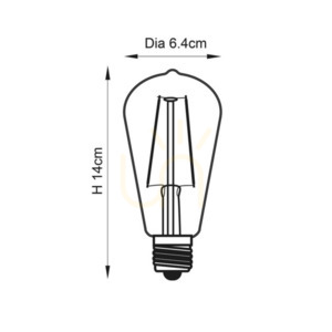 E27 LED izzószál körte 2W borostyán Endon small 1