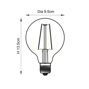 Endon 77108 E27 LED filament gömbizzó, 2 W, 230 lm, 2200 K, átlátszó, Ø 9,5 cm small 1