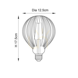 Ribb dekoratív LED izzó E27 4W 400lm 2000K borostyán G125 gömb Ø12,5 cm 80179 Endon small 2