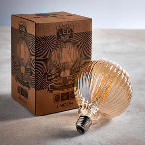 Ribb dekoratív LED izzó E27 4W 400lm 2000K borostyán G125 gömb Ø12,5 cm 80179 Endon small 5