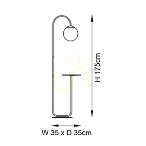 Állólámpa Endon Halo Fekete Acél Üveg 175 cm small 2
