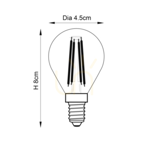 E14 LED izzószál golf izzó átlátszó Endon small 1