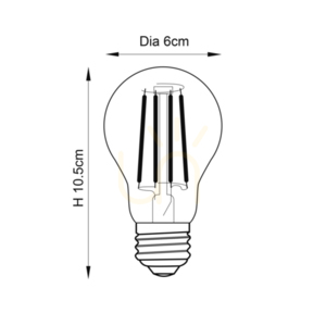 E27 LED izzószál GLS borostyán Endon, dimmelhető, 6W small 1