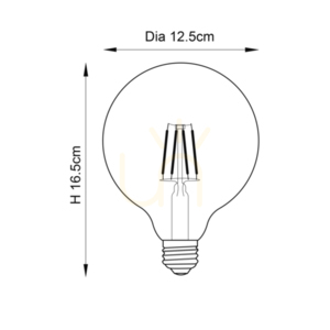 E27 LED izzószálas gömb izzó borostyán Endon 6W 12,5 cm small 1