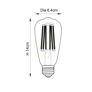 E27 LED izzószál körte izzó borostyán Endon 6W dimmelhető, üveg small 1