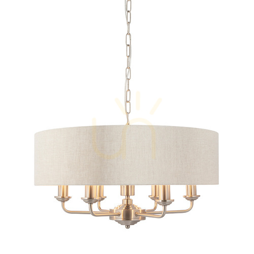 Jelölje be Függőlámpa Endon Highclere bézs 6 égős E14 szövet 55 cm