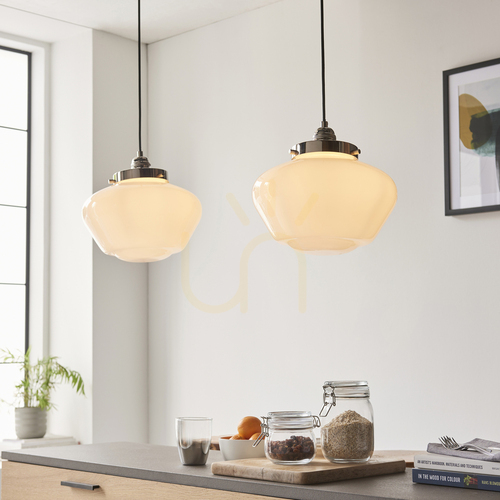 Jelölje be Függőlámpa Endon Camberley ezüst acél üveg E27 30 cm