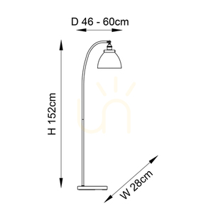 Állólámpa Endon Hansen ezüst acél üveg E27 152 cm small 2