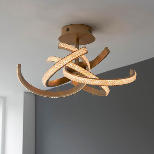 Jelölje be Mennyezeti lámpa Endon Lorenzo Gold LED dimmelhető 60 cm aranysárga