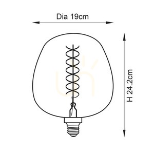 E27 füstös üveg függeszték Endon Helix 19 cm small 2