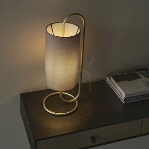 Asztali lámpa Endon Klip szürke szövet E27 steel 50 cm small 3