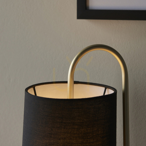 Endon Klip asztali lámpa antik sárgaréz kivitelben, fekete textilbúrával, E27, 50 cm small 8