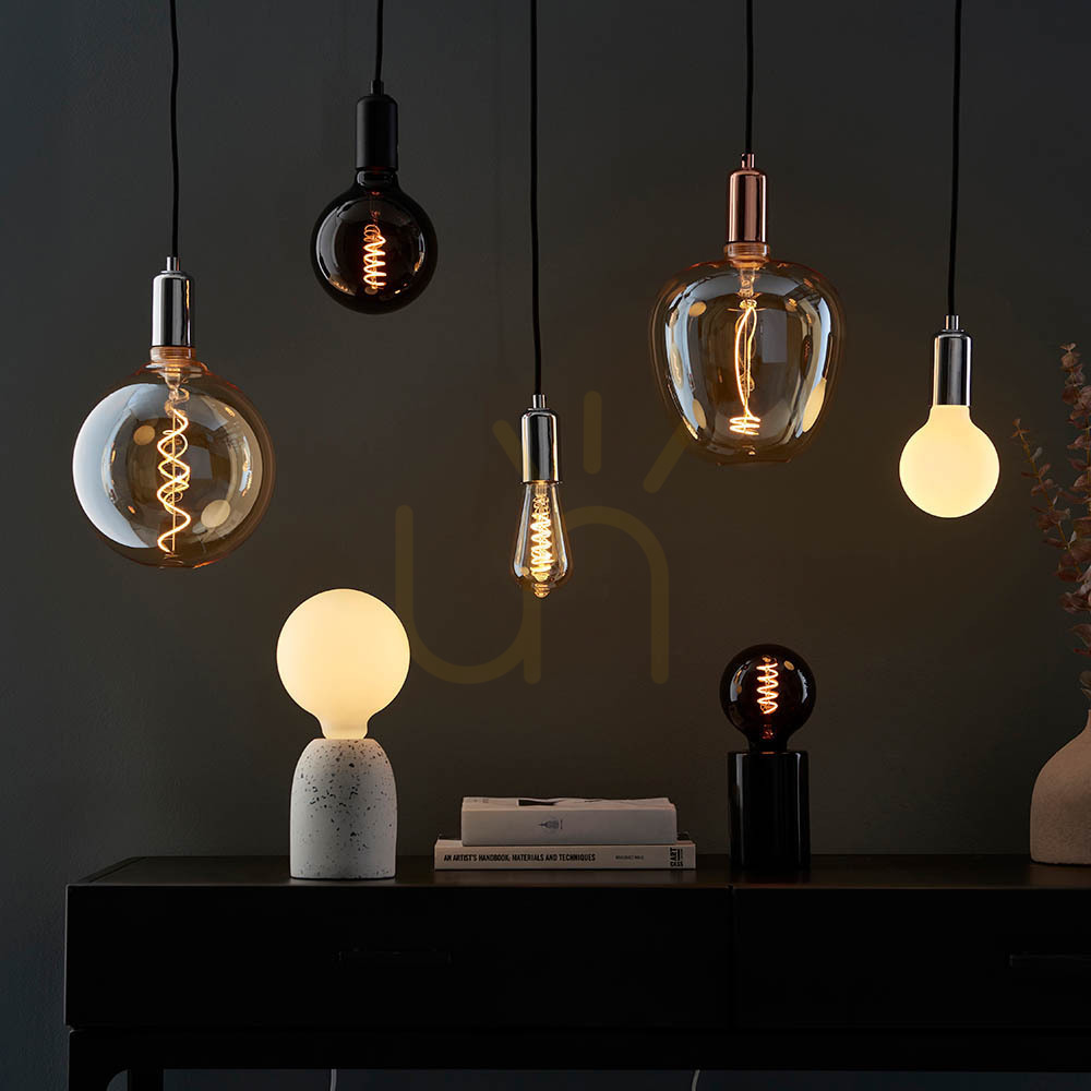 Kijelző E27 LED izzó Endon Twist borostyán üveg 4W dimmelhető E27 LED izzó Endon Twist borostyán üveg 4W dimmelhető