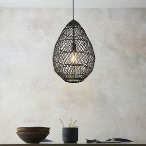 Függőlámpa Endon fekete rattan acél E27 35 cm dimmelhető small 4