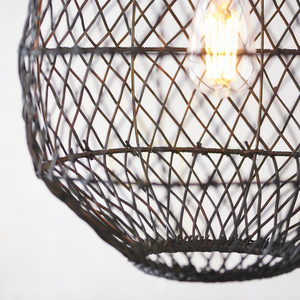 Függőlámpa Endon fekete rattan acél E27 35 cm dimmelhető small 6