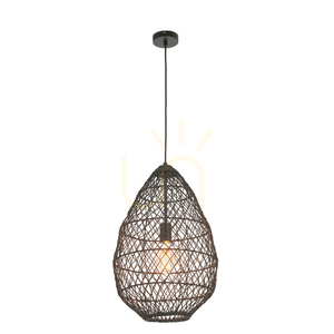Függőlámpa Endon fekete rattan acél E27 35 cm dimmelhető small 7