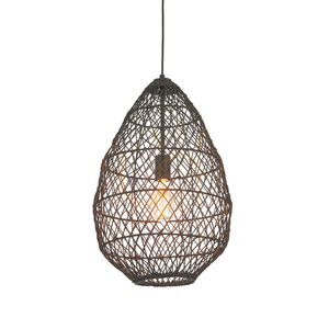 Függőlámpa Endon fekete rattan acél E27 35 cm dimmelhető small 0