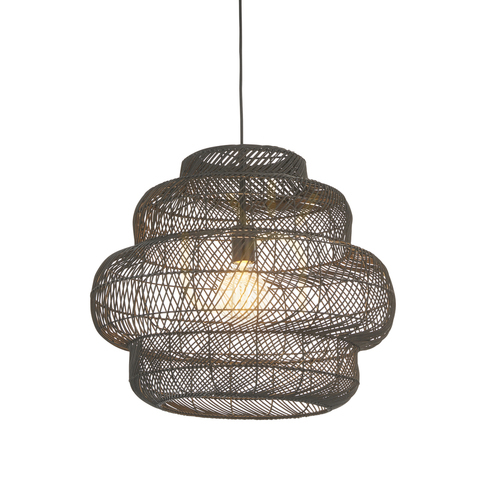 Jelölje be Függőlámpa Endon Tenoko fekete rattan E27 52,5 cm
