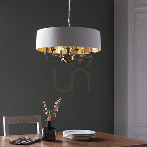Endon Highclere 98933 hatégős függeszték antikolt sárgaréz vintage white búrák Ø55 cm 35-174 cm small 3