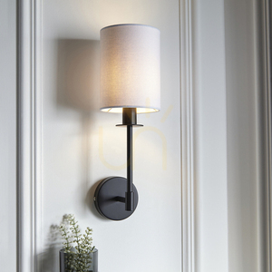 Endon Sancerre fekete fali lámpa E14 1x6W, szövet árnyékkal small 3