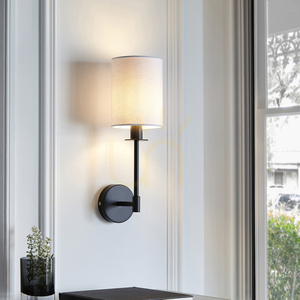 Endon Sancerre fekete fali lámpa E14 1x6W, szövet árnyékkal small 4