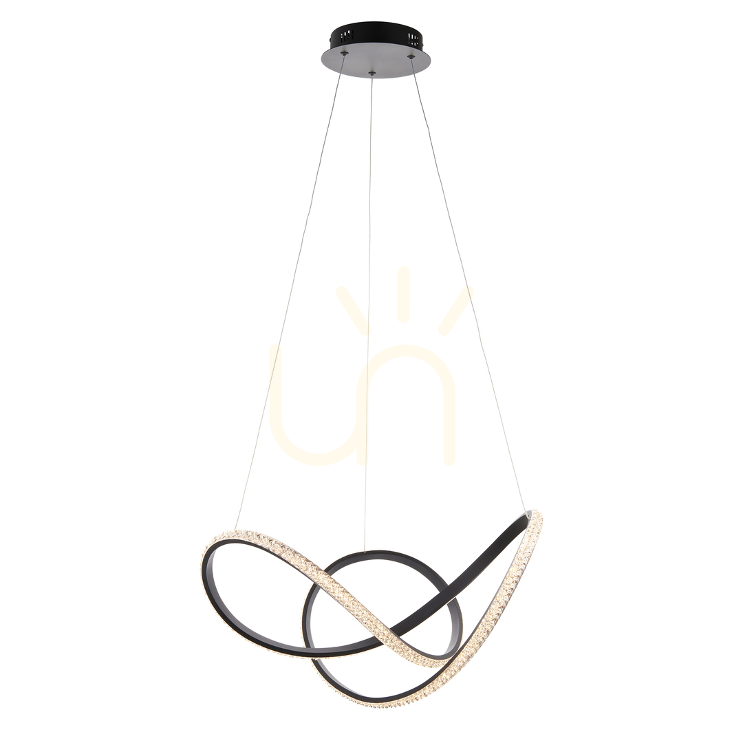 Kilátás Függőlámpa Endon Francisca fekete LED dimmelhető 55 cm Függőlámpa Endon Francisca fekete LED dimmelhető 55 cm