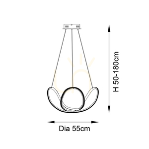 Függőlámpa Endon Francisca fekete LED dimmelhető 55 cm 2 Függőlámpa Endon Francisca fekete LED dimmelhető 55 cm small 2