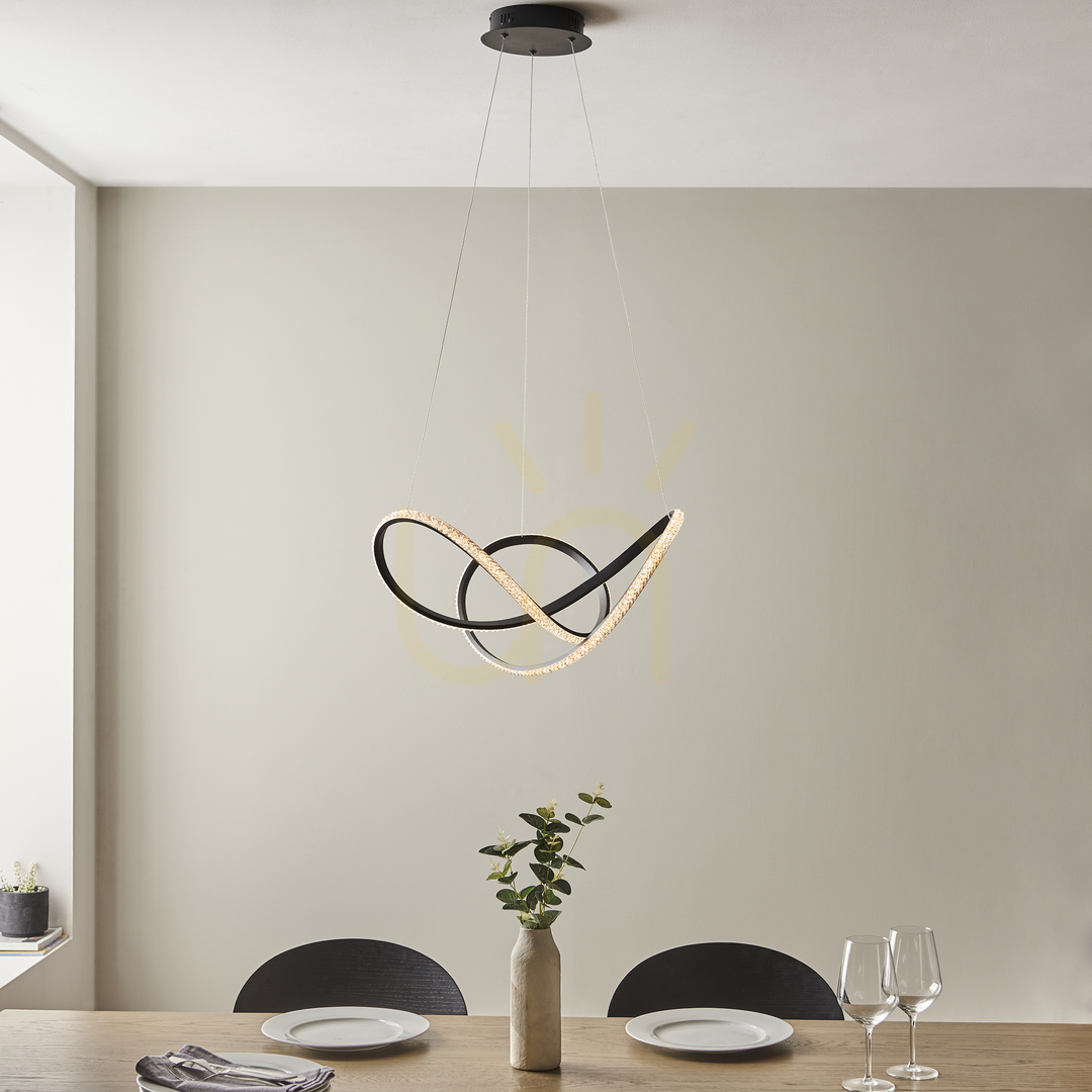 Előadás Függőlámpa Endon Francisca fekete LED dimmelhető 55 cm Függőlámpa Endon Francisca fekete LED dimmelhető 55 cm
