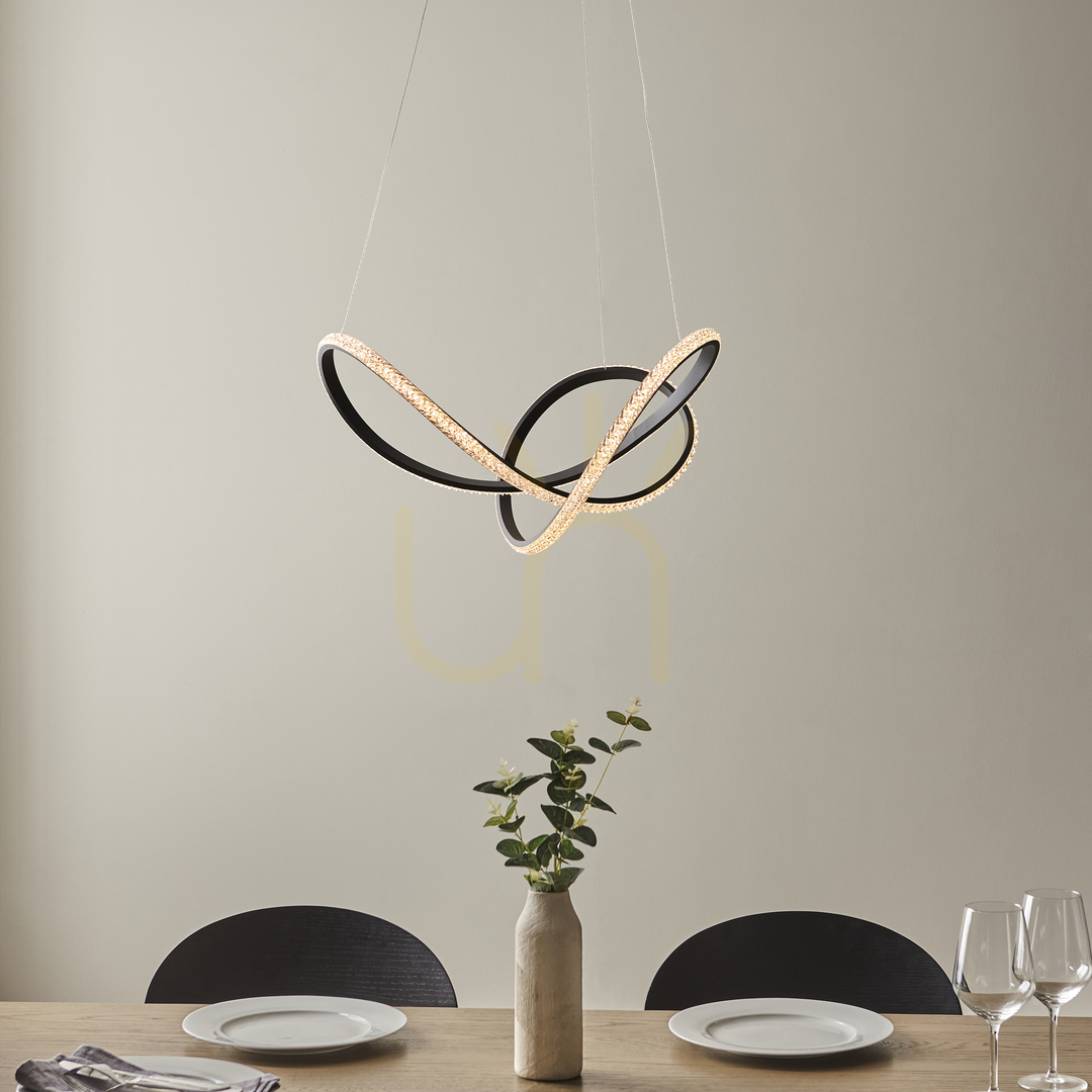 Jelölje be Függőlámpa Endon Francisca fekete LED dimmelhető 55 cm Függőlámpa Endon Francisca fekete LED dimmelhető 55 cm