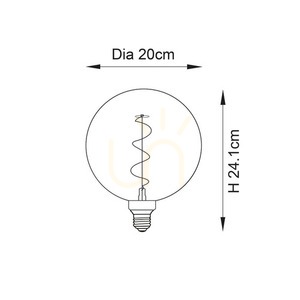 E27 borostyán üveg spirál dekor izzó Endon 4W small 1
