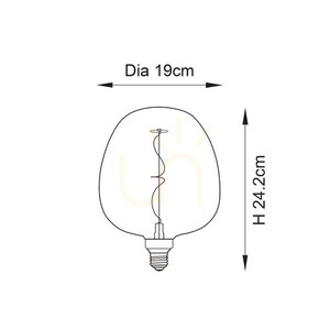 Endon Swirl E27 dekor LED fényforrás, 4 W 2000 K, borostyán üveg, Ø 19 cm small 1