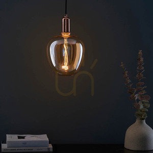 Endon Swirl E27 dekor LED fényforrás, 4 W 2000 K, borostyán üveg, Ø 19 cm small 2