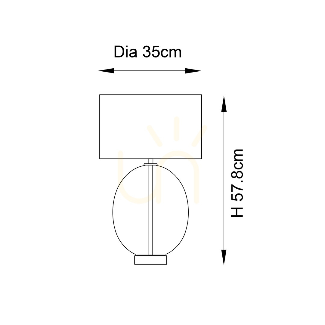 Kilátás Endon Kelda ovális ezüst asztali lámpa E27 57,8 cm Endon Kelda ovális ezüst asztali lámpa E27 57,8 cm