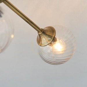 Endon Allegra mennyezeti lámpa antik sárgaréz 6×E14 üveg Ø64 cm small 1