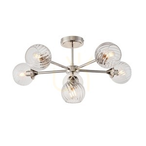 Endon Allegra ezüst mennyezeti lámpa 6 karos E14 Ø64 cm 0 Endon Allegra ezüst mennyezeti lámpa 6 karos E14 Ø64 cm small 0