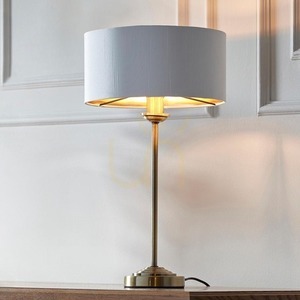 Endon Highclere asztali lámpa, antik sárgaréz, vintage fehér, E14, 44,7 cm small 5