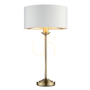 Endon Highclere asztali lámpa, antik sárgaréz, vintage fehér, E14, 44,7 cm small 0