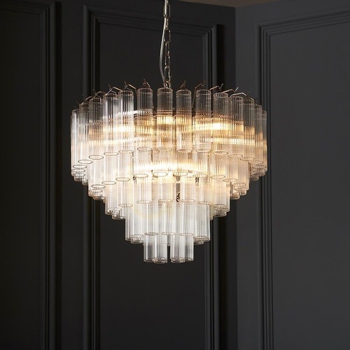Jelölje be Függőlámpa Endon Toulouse ezüst, 12 fénypontos, G9, 50 cm