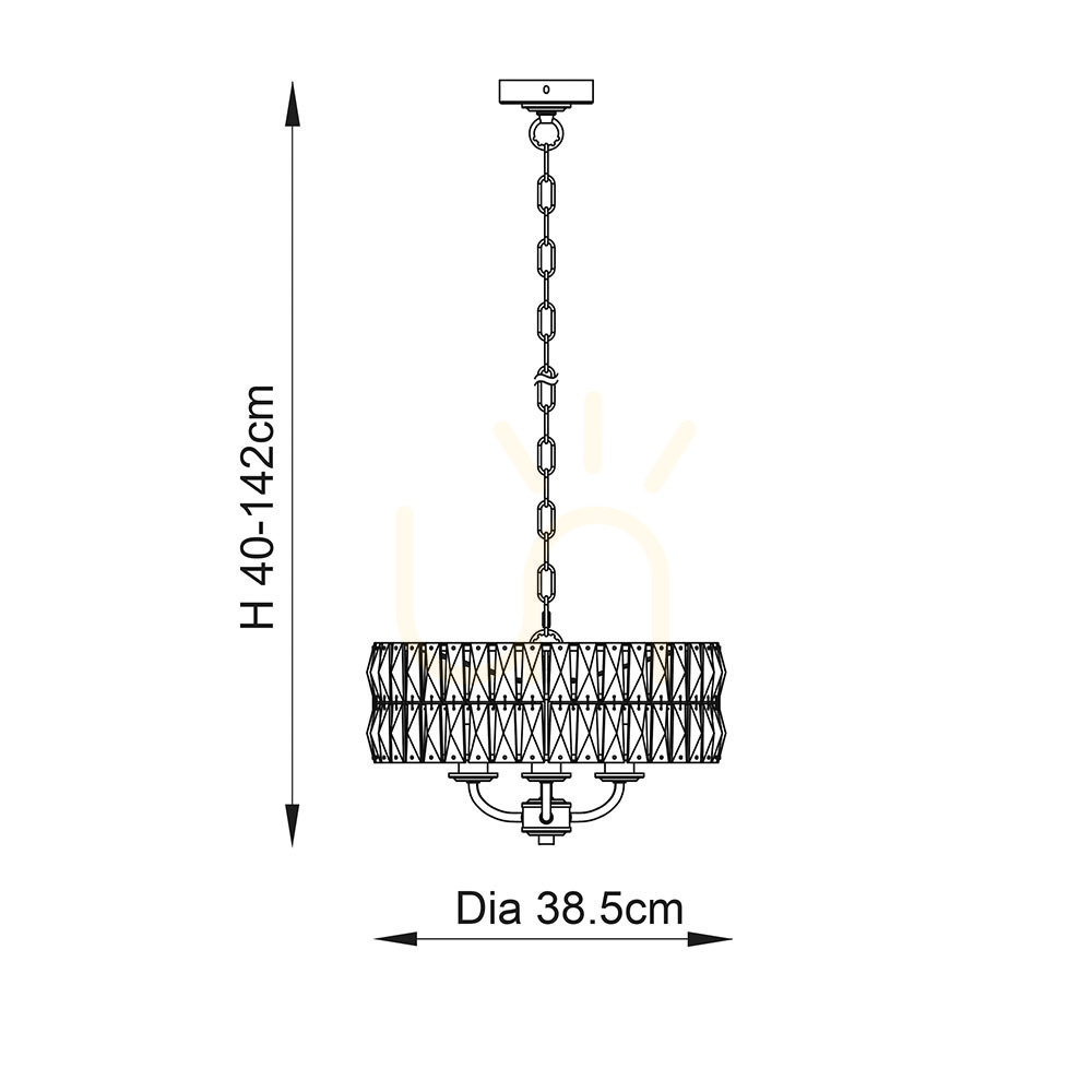 Előnézet Függőlámpa Endon Clifton sárgaréz 3 lámpás E14 38,5 cm Függőlámpa Endon Clifton sárgaréz 3 lámpás E14 38,5 cm