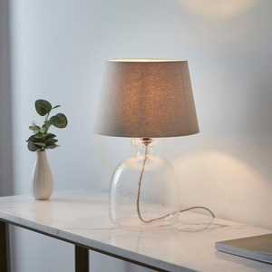 Endon szürke asztali lámpa E14 42,8 cm szövet-üveg acél small 2