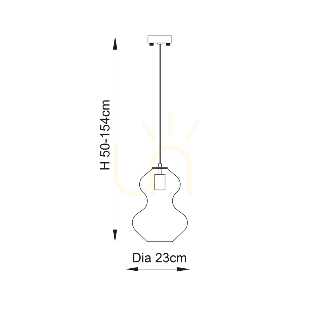 Előnézet Függőlámpa Endon Kelda sárgaréz üveg E27 23 cm állítható Függőlámpa Endon Kelda sárgaréz üveg E27 23 cm állítható