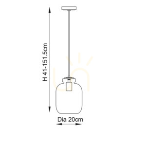 Függőlámpa Endon Lyra sárgaréz üveg-acél E27 dimmelhető 20 cm small 2